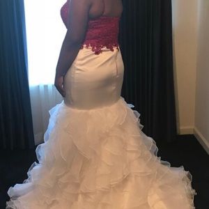 Red and White Prom Dress